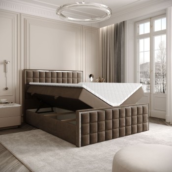 Kontinentalbett ISADORA II SILVER mit Bettkasten