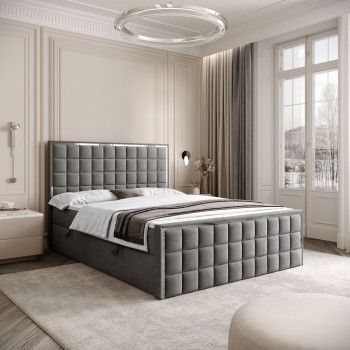 Kontinentalbett ISADORA II SILVER mit Bettkasten