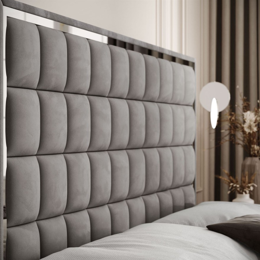 Kontinentalbett ISADORA II SILVER mit Bettkasten