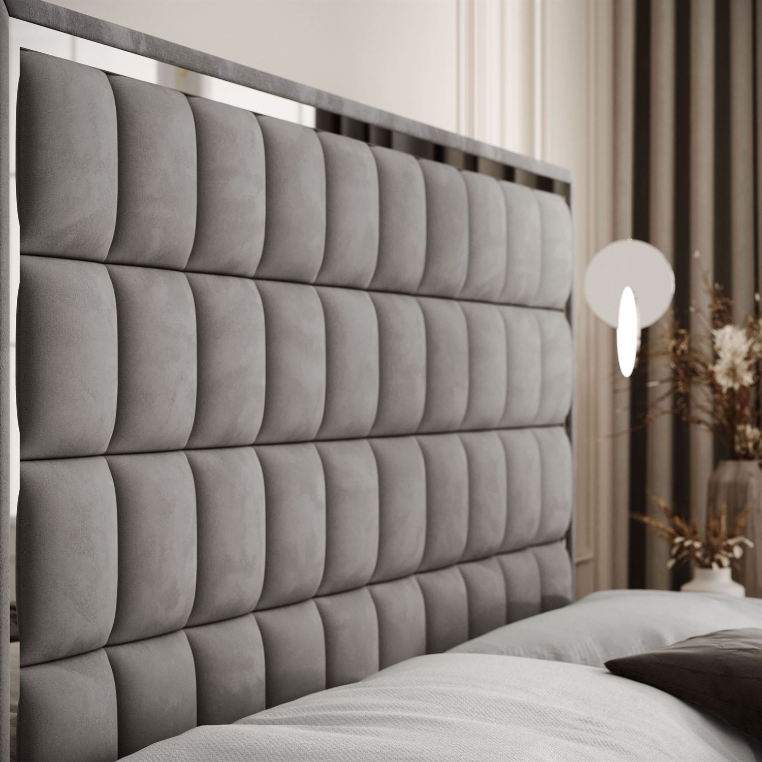 Kontinentalbett ISADORA II SILVER mit Bettkasten