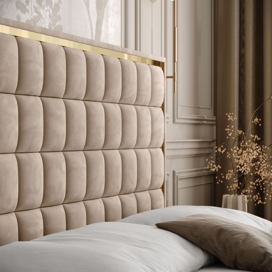 Kontinentalbett ISADORA GOLD mit Bettkasten