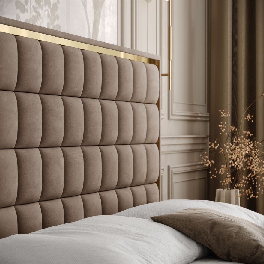 Kontinentalbett ISADORA GOLD mit Bettkasten