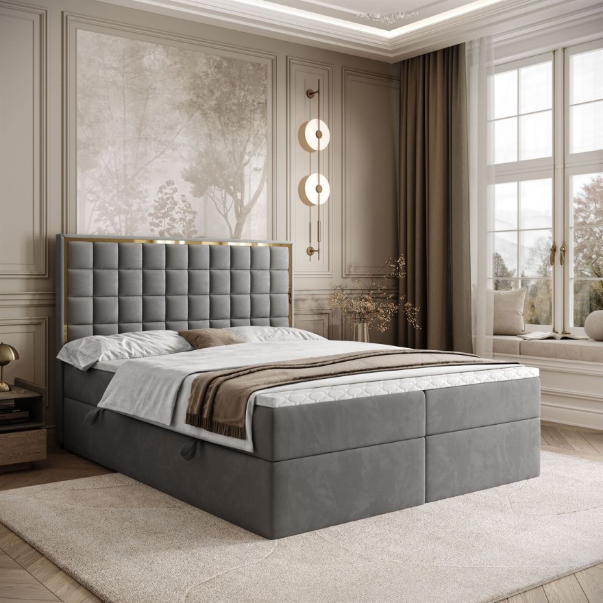 Kontinentalbett ISADORA GOLD mit Bettkasten