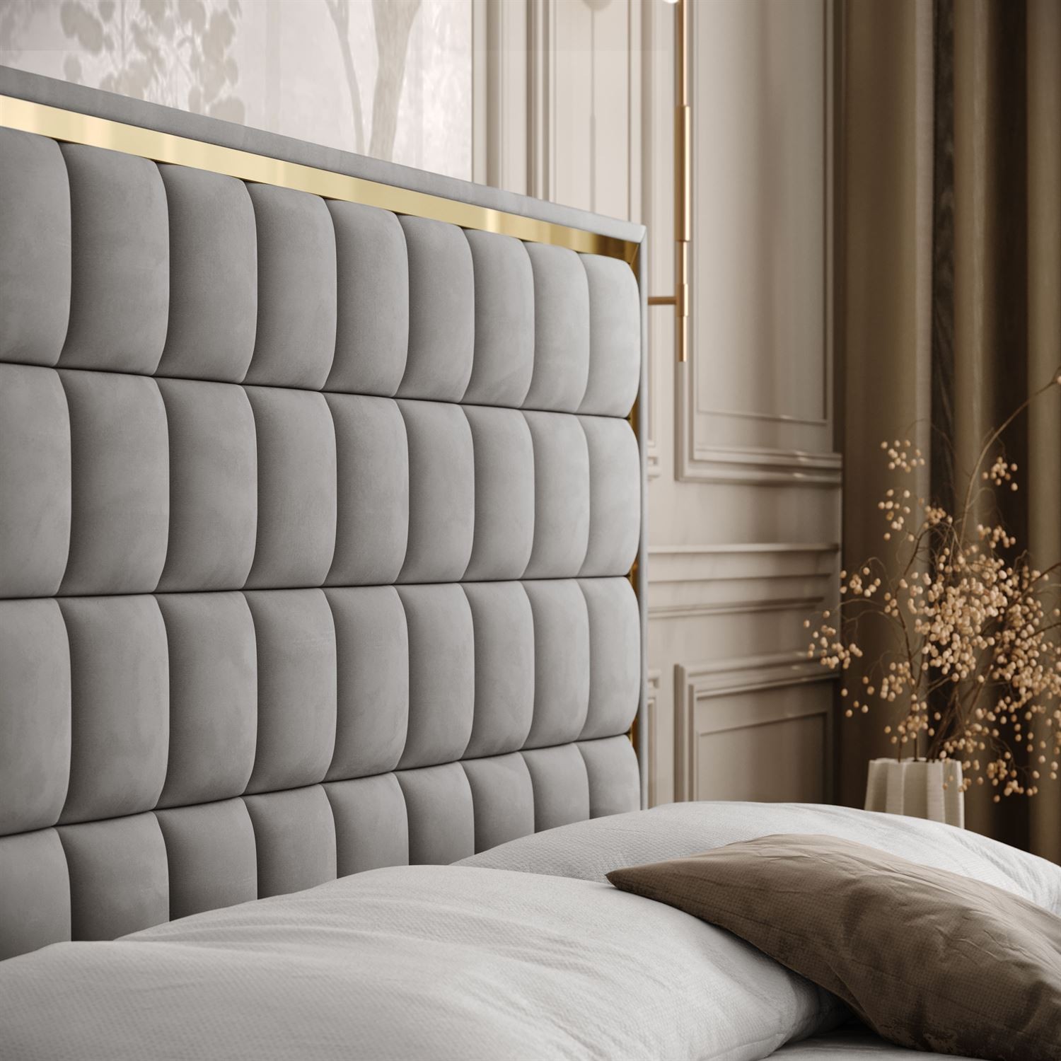 Kontinentalbett ISADORA GOLD mit Bettkasten