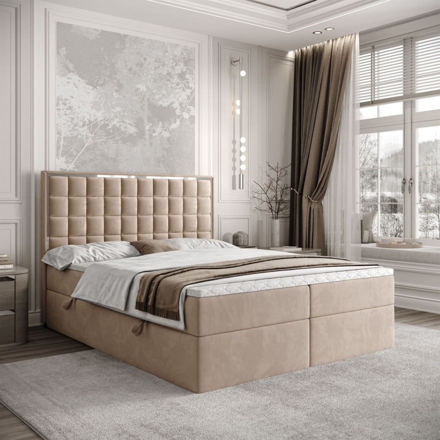 Kontinentalbett ISADORA SILVER mit Bettkasten