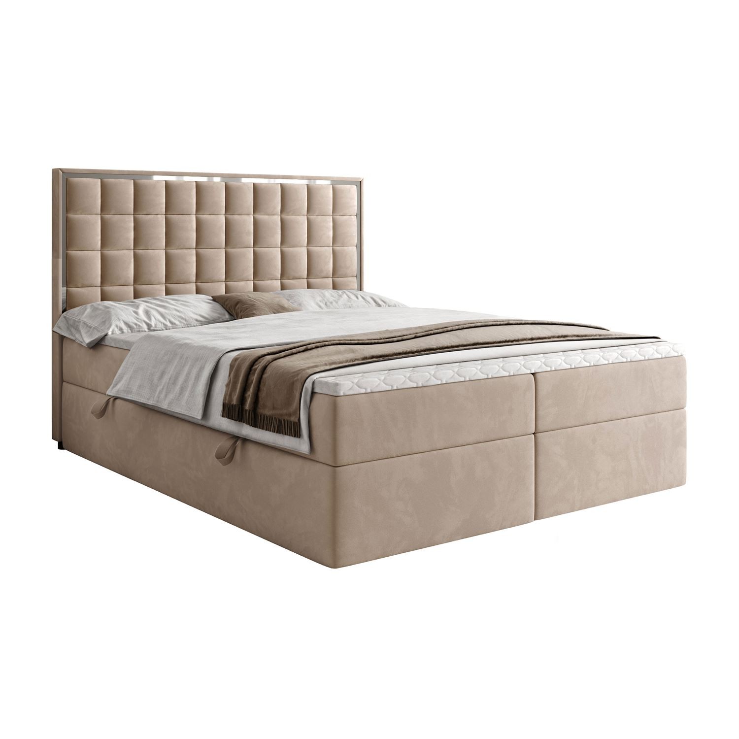 Boxspringbett ISADORA SILVER mit Bettkasten