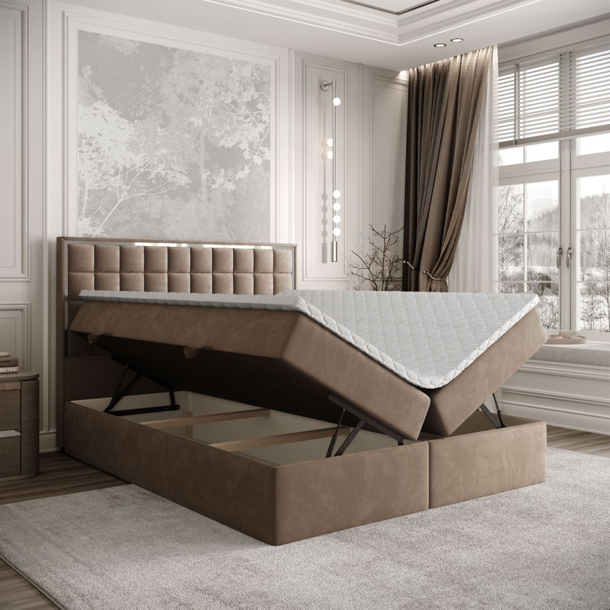 Kontinentalbett ISADORA SILVER mit Bettkasten