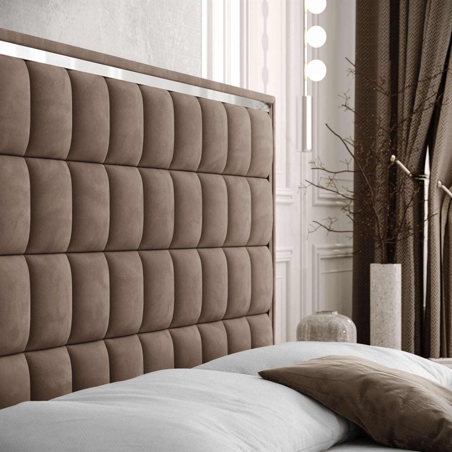 Kontinentalbett ISADORA SILVER mit Bettkasten