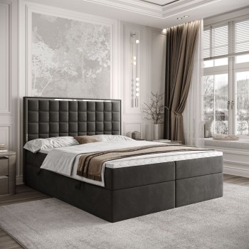 Kontinentalbett ISADORA SILVER mit Bettkasten