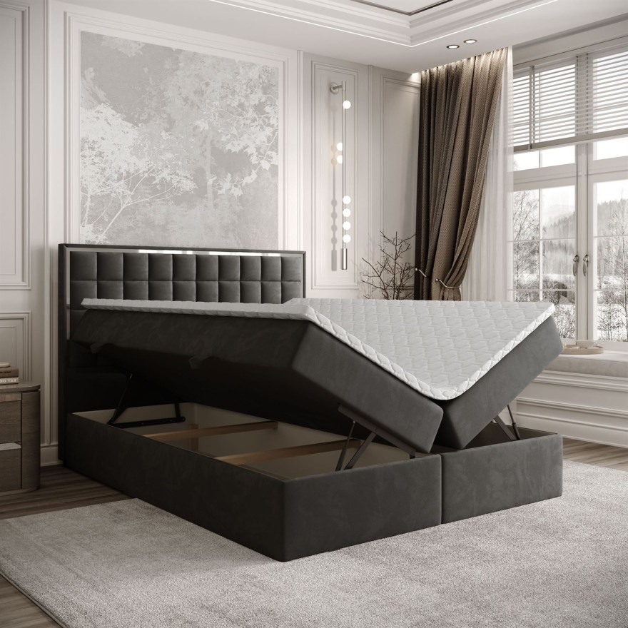 Kontinentalbett ISADORA SILVER mit Bettkasten