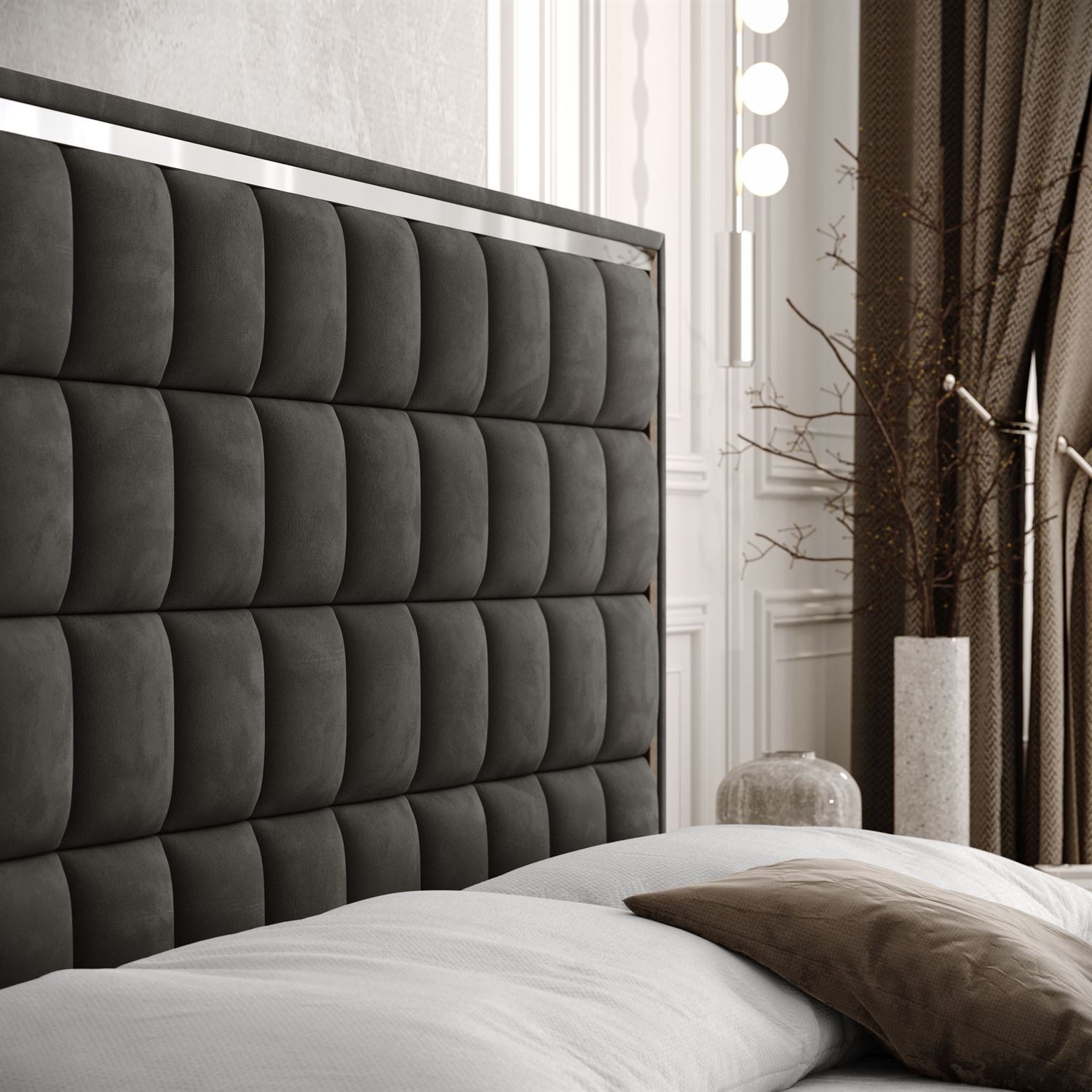 Kontinentalbett ISADORA SILVER mit Bettkasten