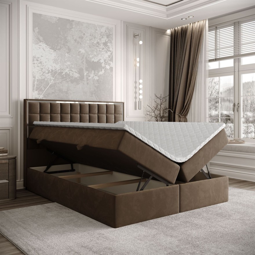 Kontinentalbett ISADORA SILVER mit Bettkasten