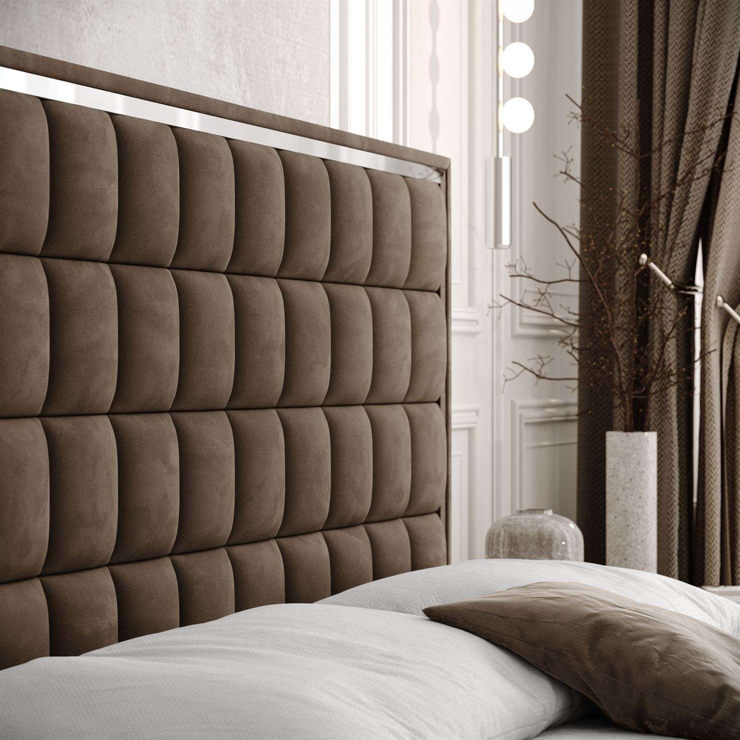 Kontinentalbett ISADORA SILVER mit Bettkasten