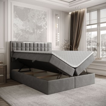 Kontinentalbett ISADORA SILVER mit Bettkasten