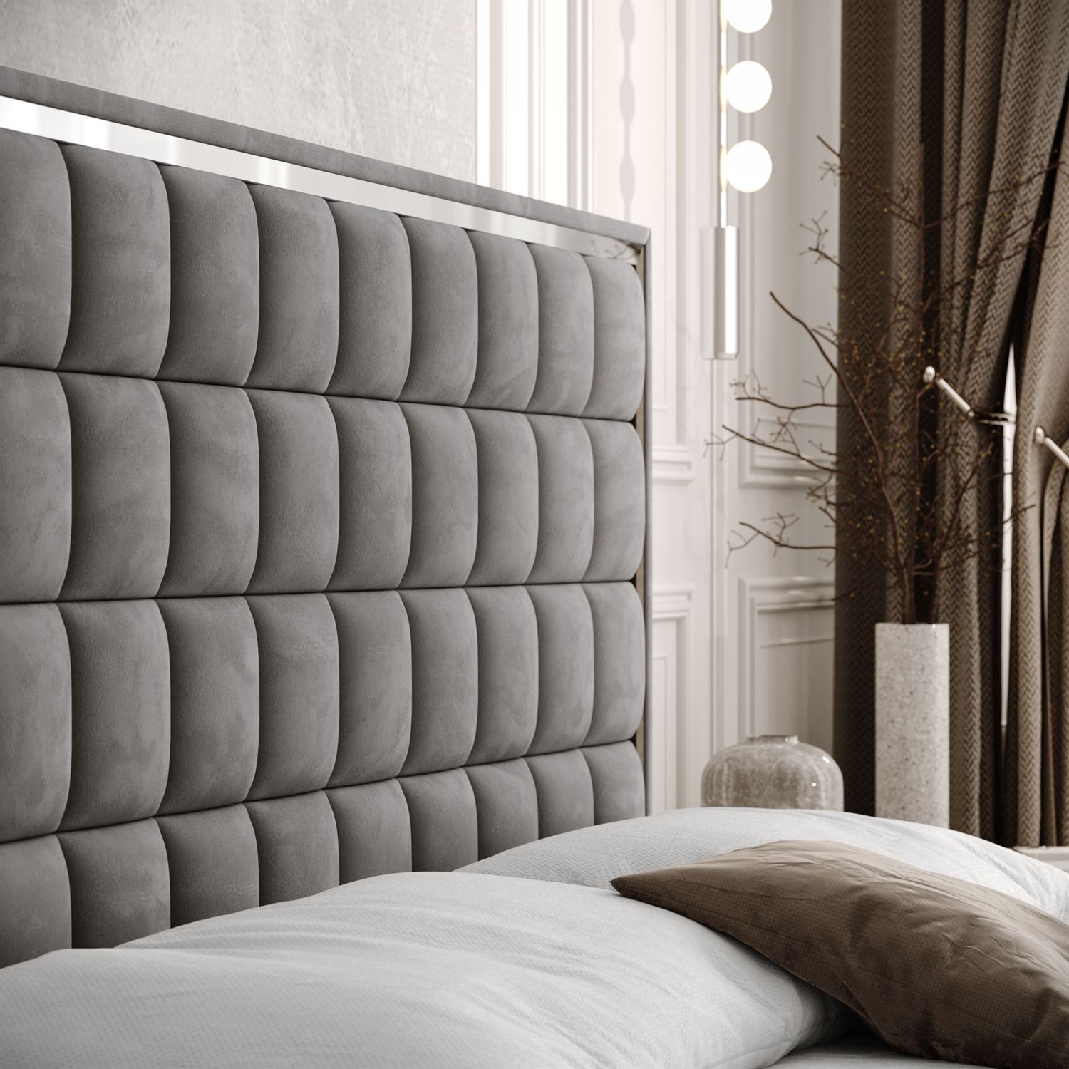 Kontinentalbett ISADORA SILVER mit Bettkasten