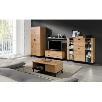 Breite Vitrine JOEL Eiche lefkas