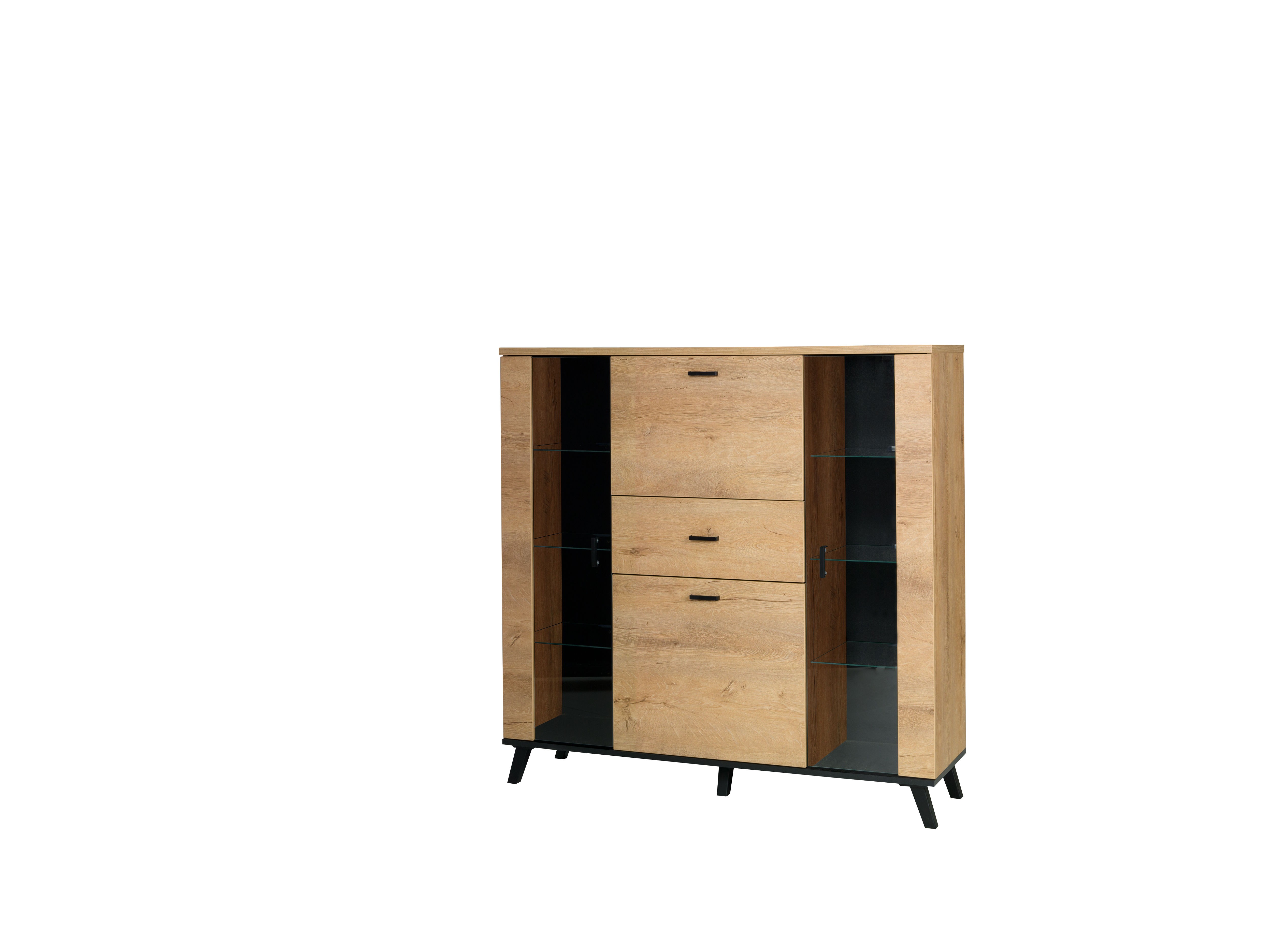 Breite Vitrine JOEL Eiche lefkas