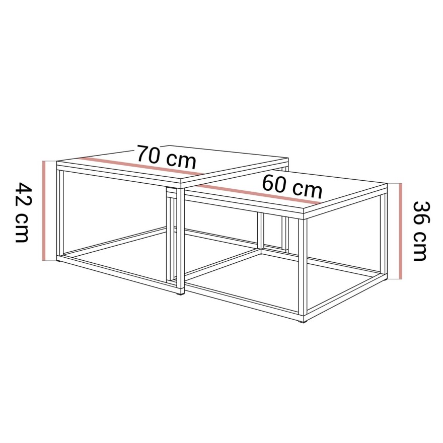 Couchtischset ISA 2in1