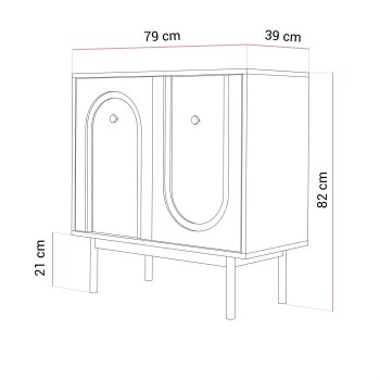 Kommode LIBERTY 2D auf holzbeinen