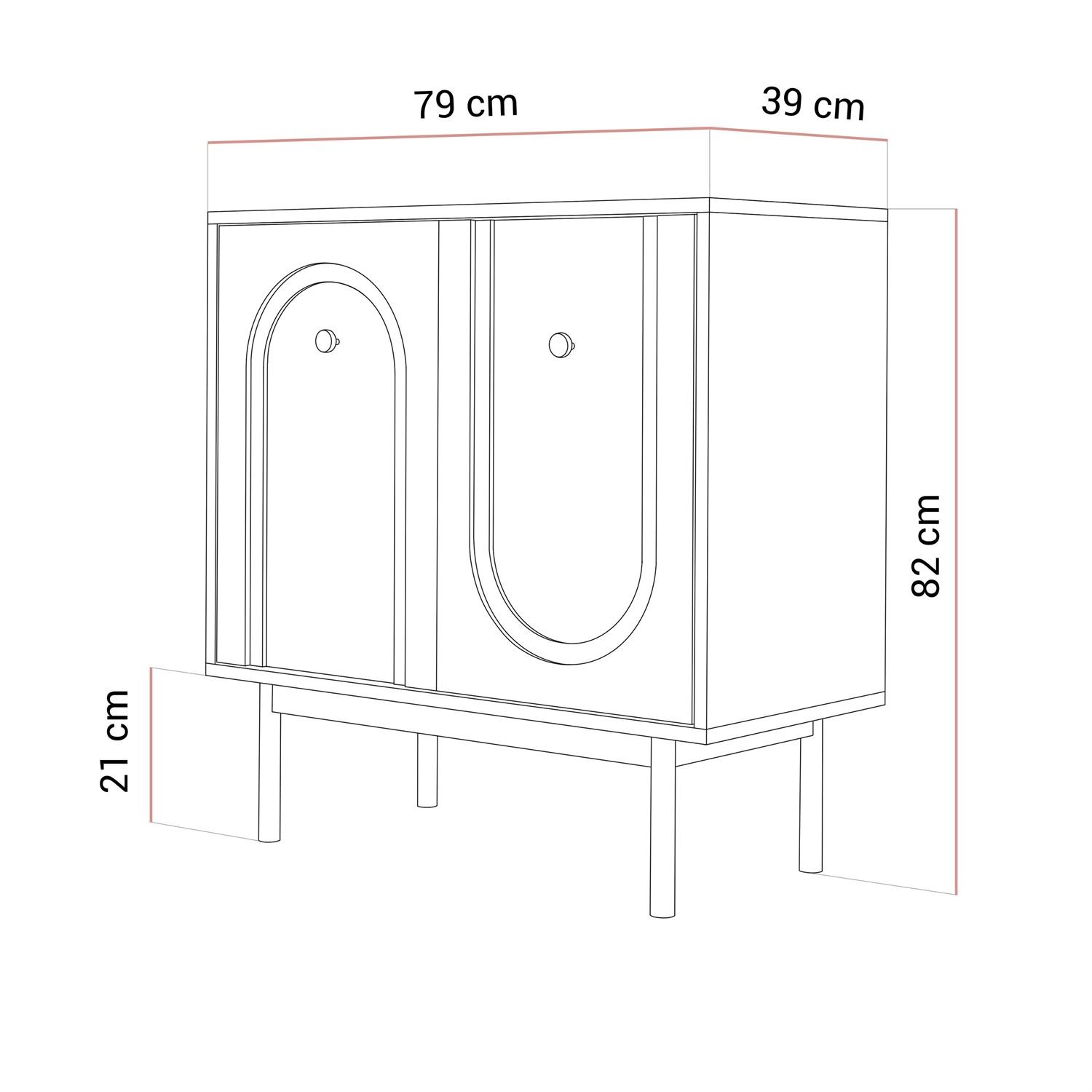 Kommode LIBERTY 2D auf holzbeinen