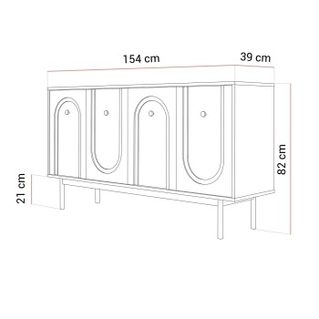 Kommode LIBERTY 4D auf holzbeinen