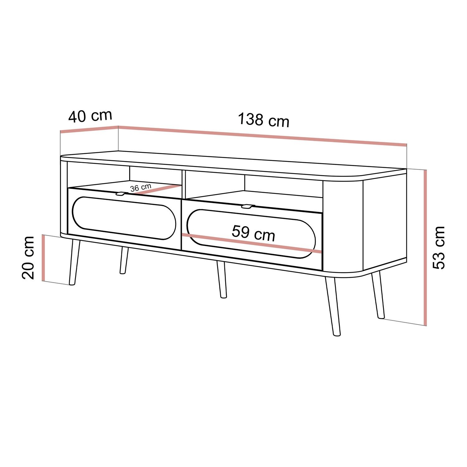 TV-Schrank SHADOW 2S mit Schubladen