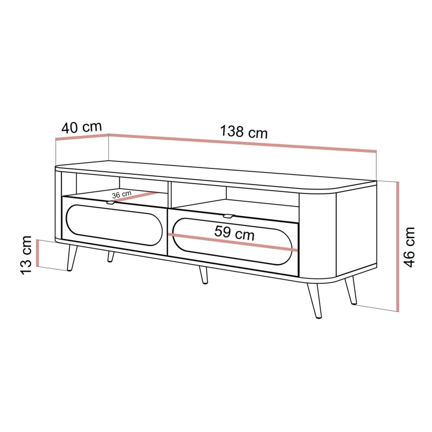 TV-Schrank SHADOW II 2S mit Schubladen