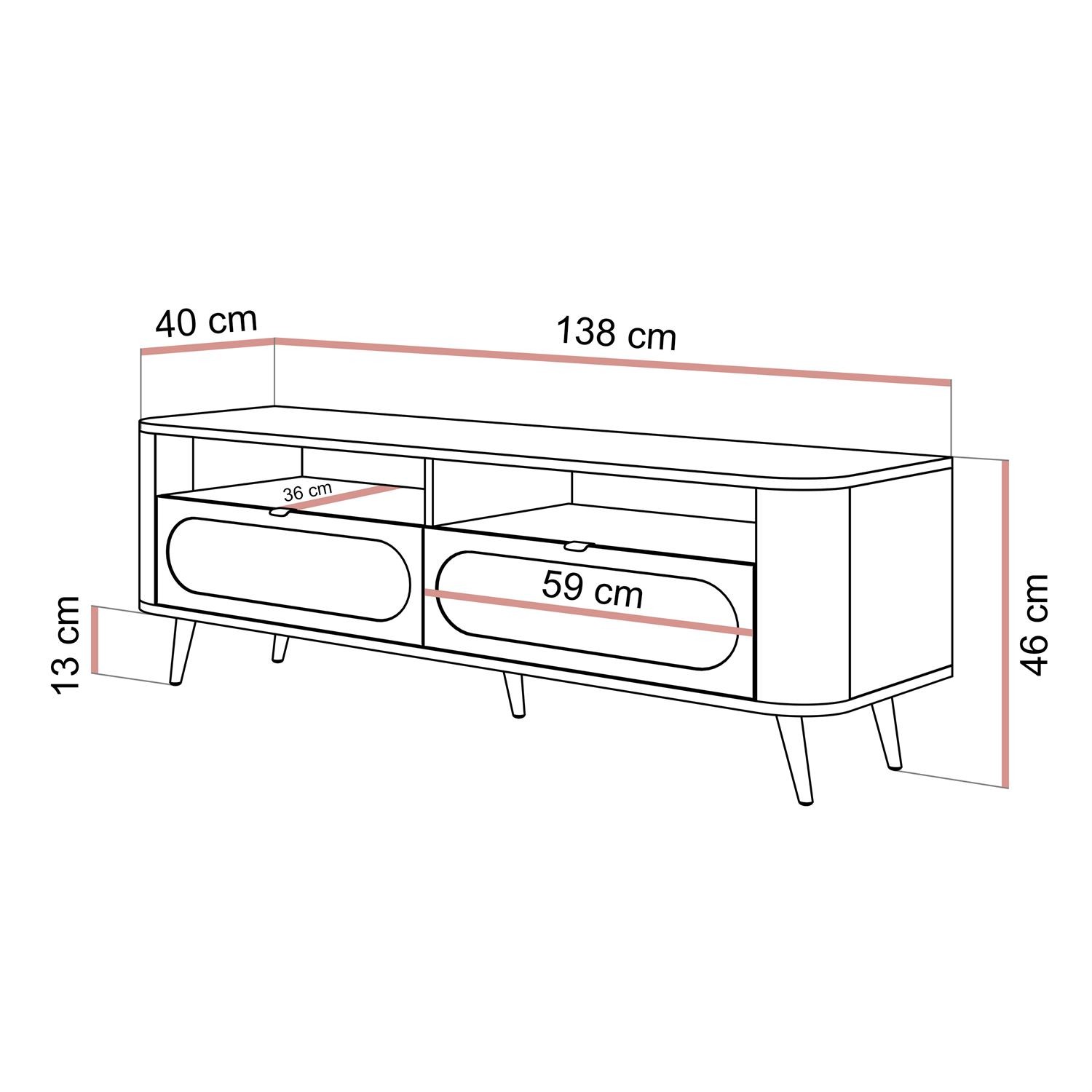 TV-Schrank SHADOW II 2S mit Schubladen