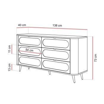 Kommode SHADOW II 6S mit Schubladen