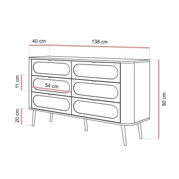Wohnzimmerkommode 6S SHADOW mit Schubladen