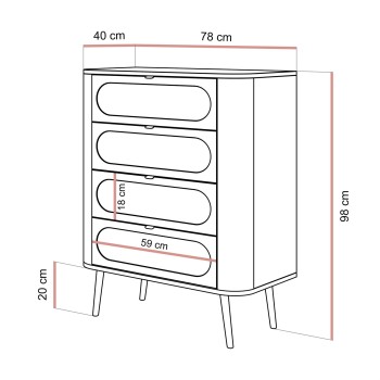 Kommode für das Schlafzimmer 4S SHADOW mit Schubladen