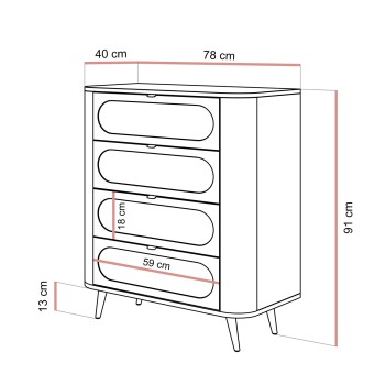 Kommode SHADOW II 4S mit Schubladen