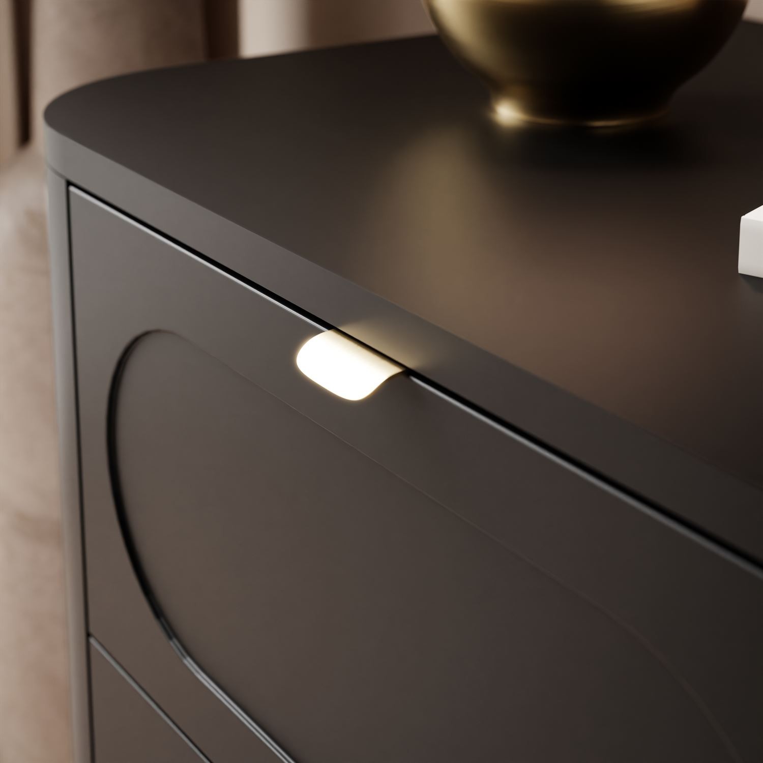 Nachttisch SHADOW 2S auf hohen Beinen