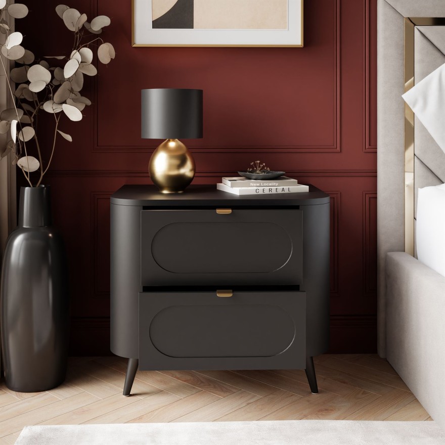 Nachttisch SHADOW II 2S mit Schubladen