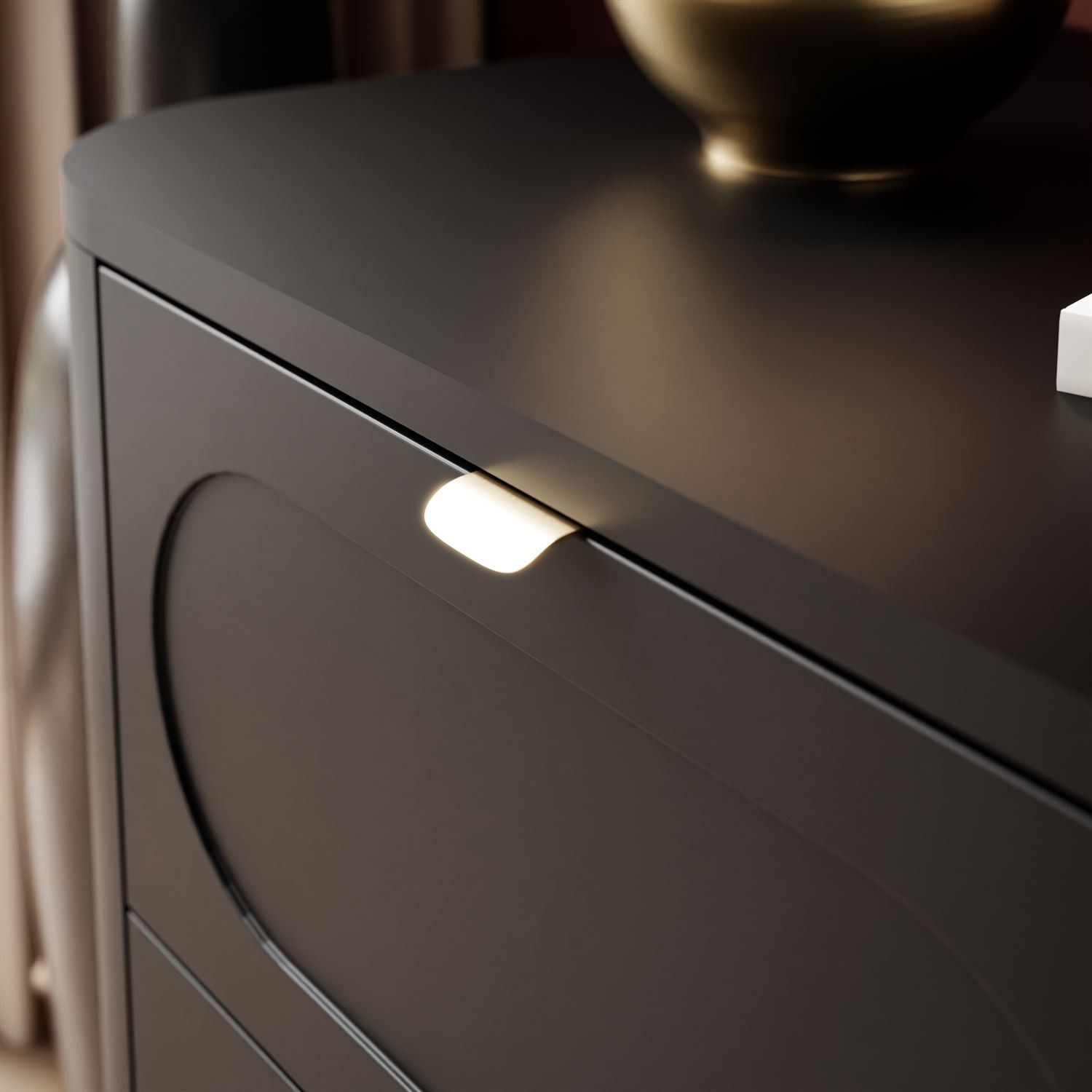 Nachttisch SHADOW II 2S mit Schubladen