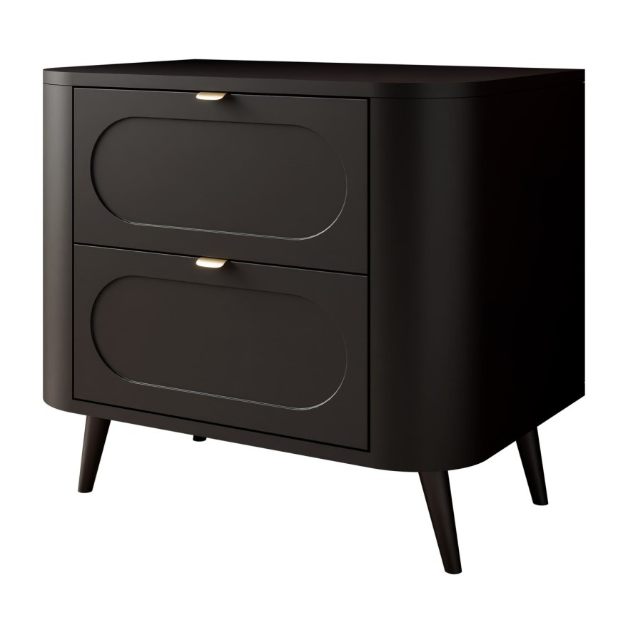 Nachttisch SHADOW II 2S mit Schubladen