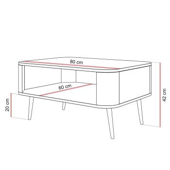 Couchtisch SHADOW mit Ablage unter der Tischplatte