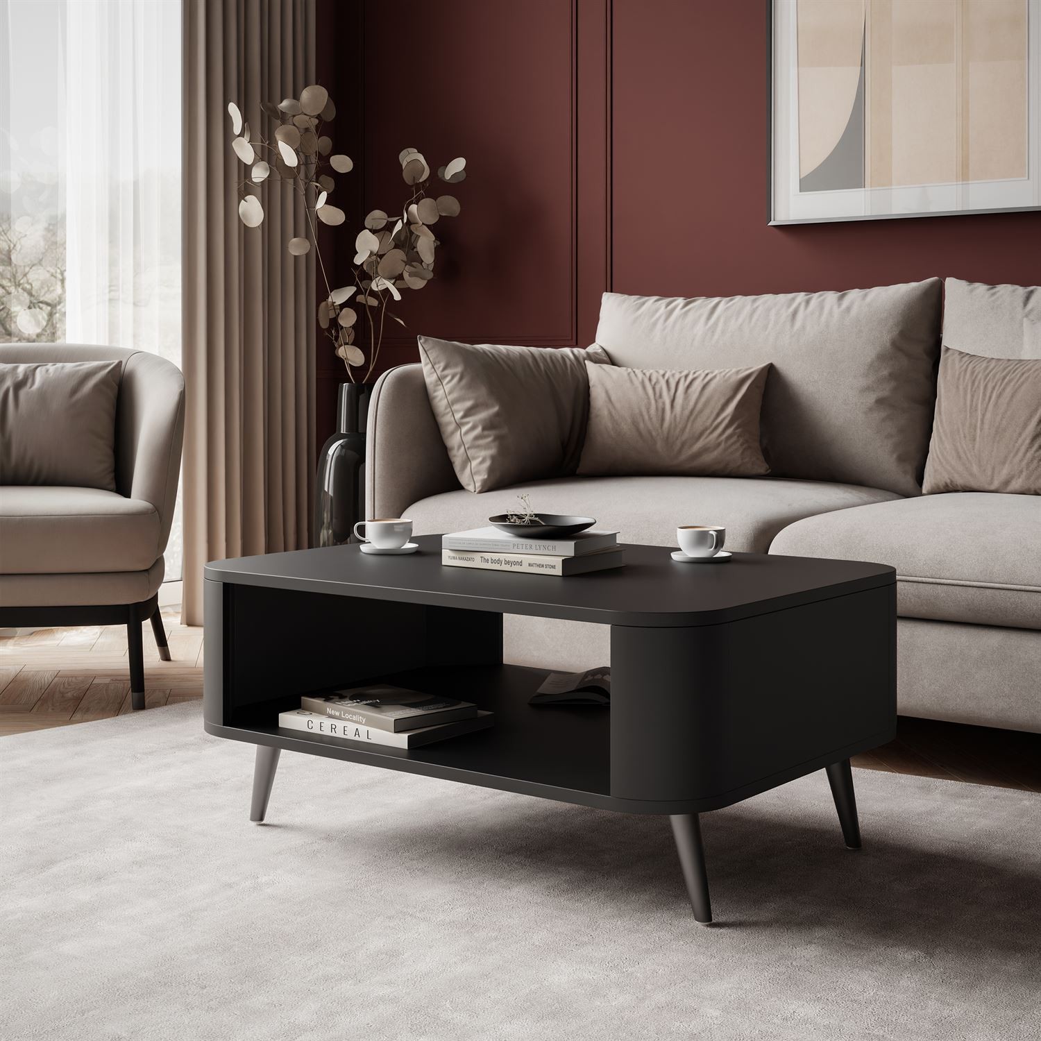 Couchtisch SHADOW II mit Ablage unter der Tischplatte