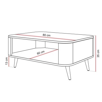 Couchtisch SHADOW II mit Ablage unter der Tischplatte