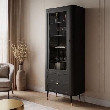 Verglaste Vitrine SHADOW mit Regalen