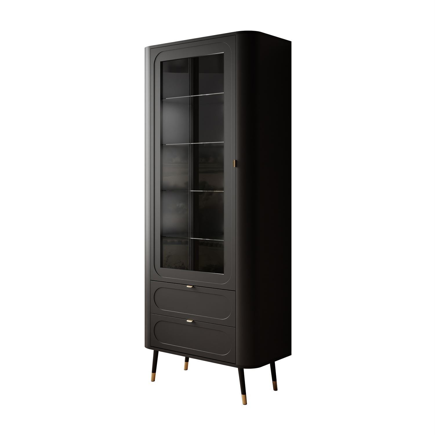 Verglaste Vitrine SHADOW mit Regalen