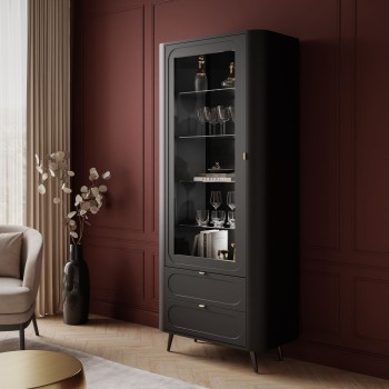 Verglaste Vitrine SHADOW II mit Regalen