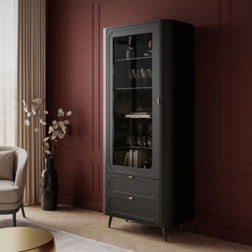 Verglaste Vitrine SHADOW II mit Regalen