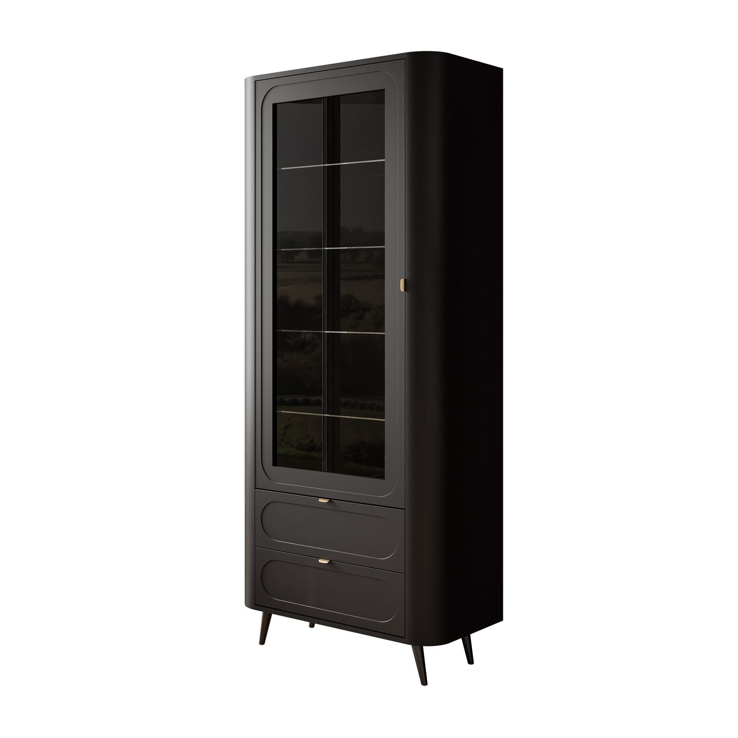 Verglaste Vitrine SHADOW II mit Regalen