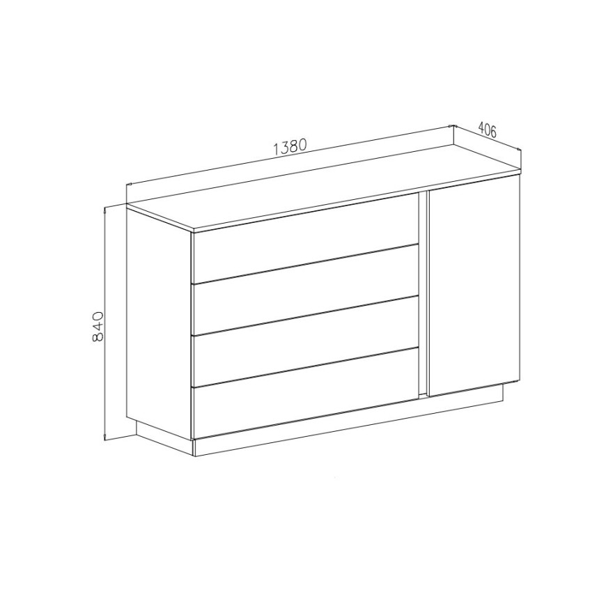 Komoda LINA II Weiß hochglanz Komoda LINA II Weiß hochglanz