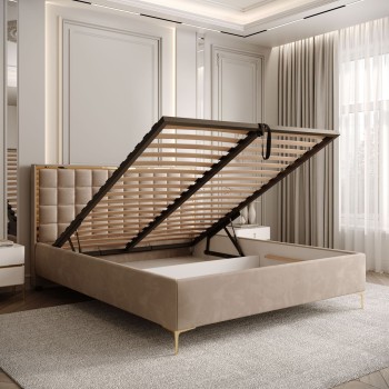 Polsterbett ISADORA GOLD mit Bettkasten