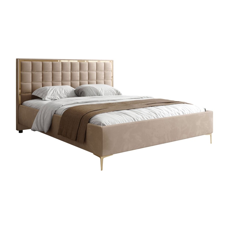Polsterbett ISADORA GOLD mit Bettkasten
