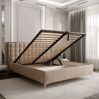 Polsterbett ISADORA SILVER mit Bettkasten