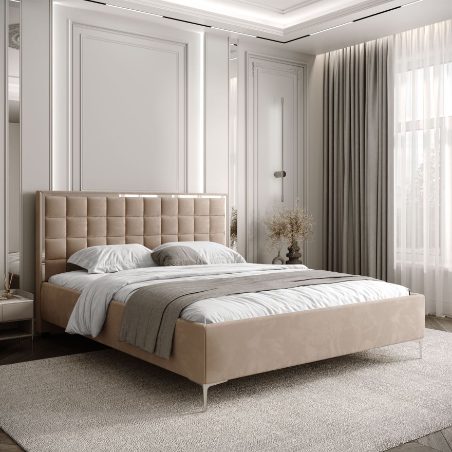 Polsterbett ISADORA SILVER mit Bettkasten