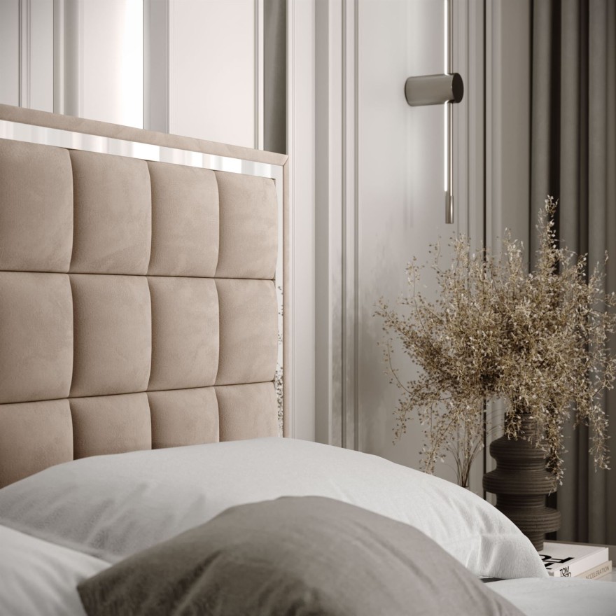 Polsterbett ISADORA SILVER mit Bettkasten